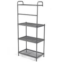 KÜCHENREGAL Mikrowellenregal Grau - Grau, Metall (59/136/34cm) - COSTWAY
