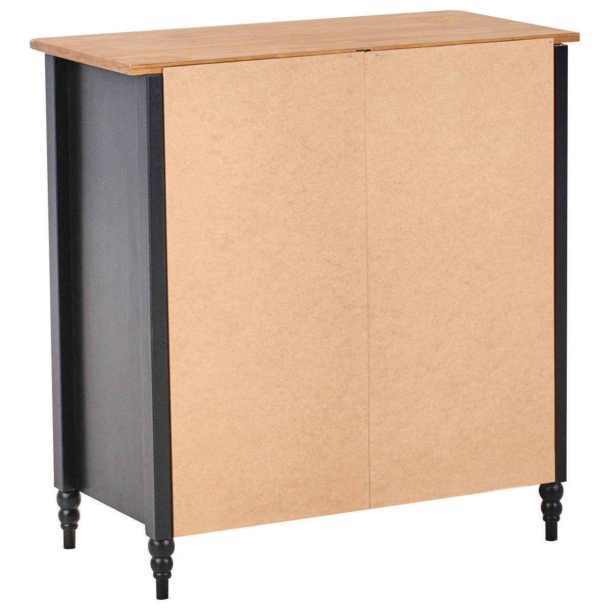 KOMMODE mit 5 Schubladen Kiefernholz Schwarz Shillington - Schwarz, Holz (79/83/40cm) - Beliani