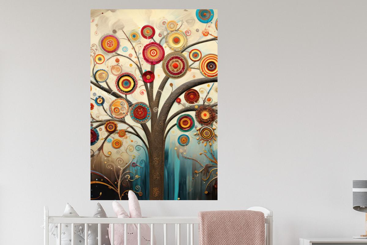 WANDTATTOO Baum - Baum des Lebens - Farbe Wandaufkleber 80x120 cm - Braun, Kunststoff (80/120/0.1cm) - MuchoWow