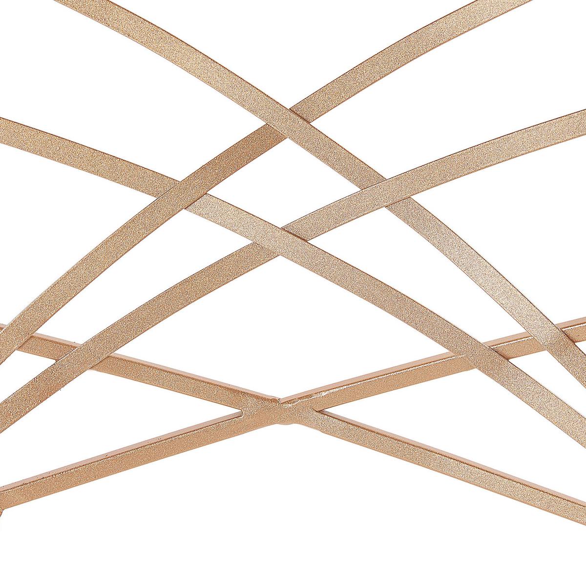ESSZIMMERSTUHL 2er-Set Metall Roségold Girard - Roségold, Textil/Metall (41/91/42cm) - Beliani