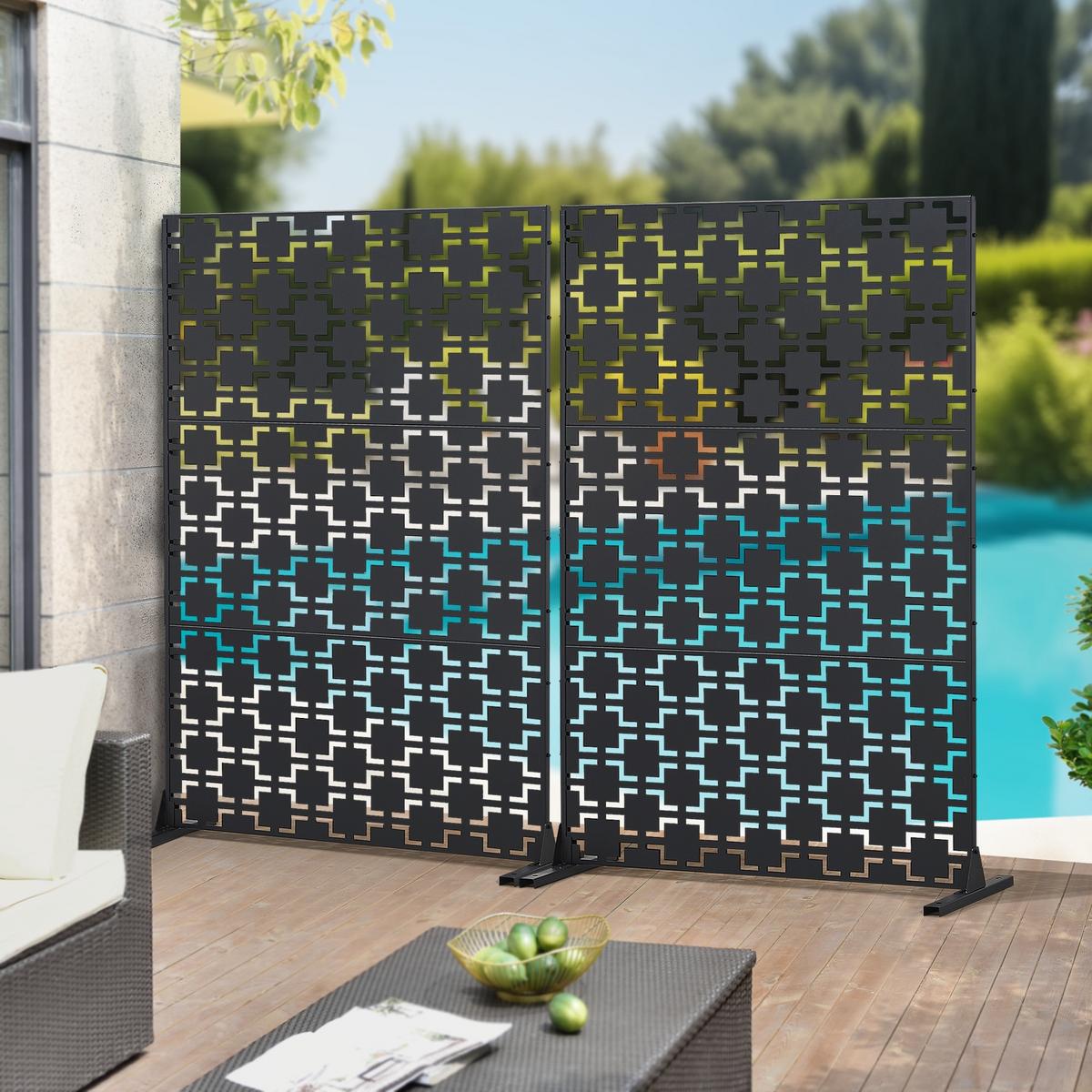 TRENNWAND Basciano - Schwarz, Metall (120/180/40cm) - casa.pro