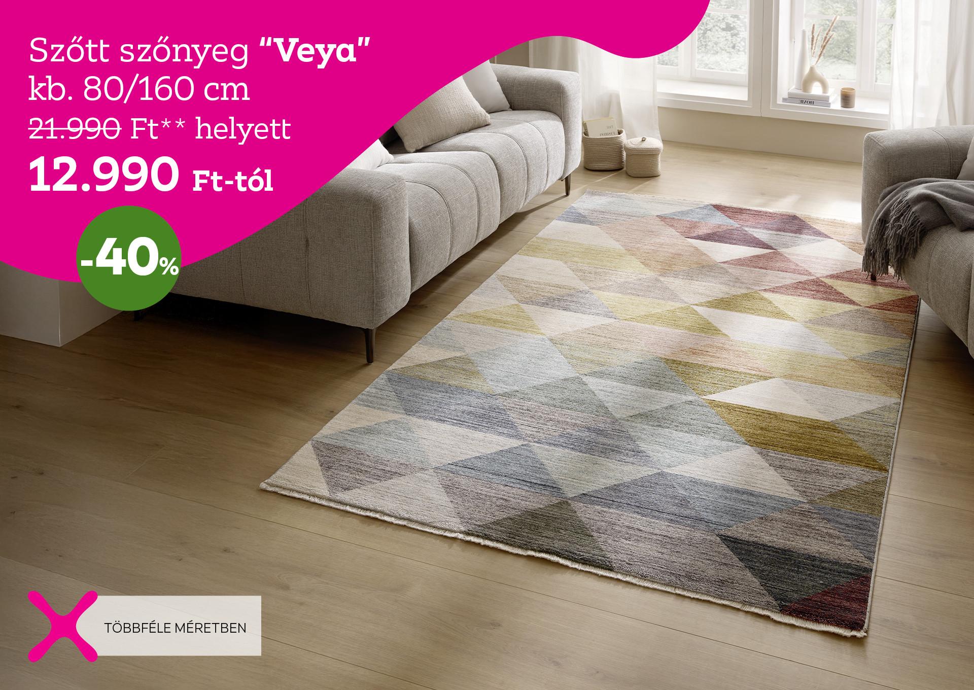 Szőtt szőnyeg VEYA 21990 Forint helyett 12990 Forint, kedvezmény mértéke 40%