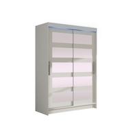 KLEIDERSCHRANK Miami IV, mit RGB LED Beleuchtung - Silberfarben/Weiß, Holzwerkstoff/Kunststoff (120/200/58cm) - MIRJAN24