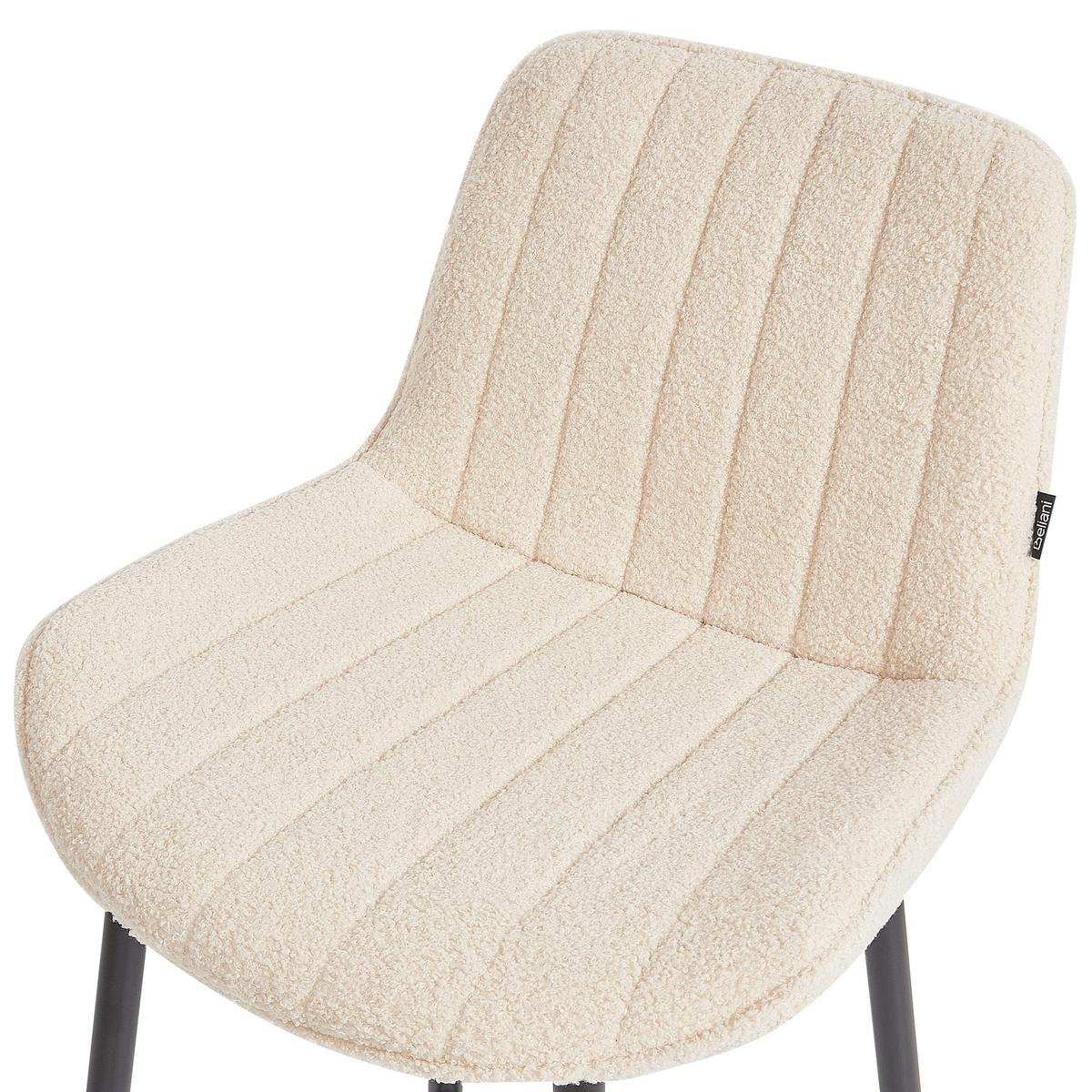BARSTUHL 2er-Set Bouclé HellbeigeDubrovnik - Beige, Textil (49/94/52cm) - Beliani