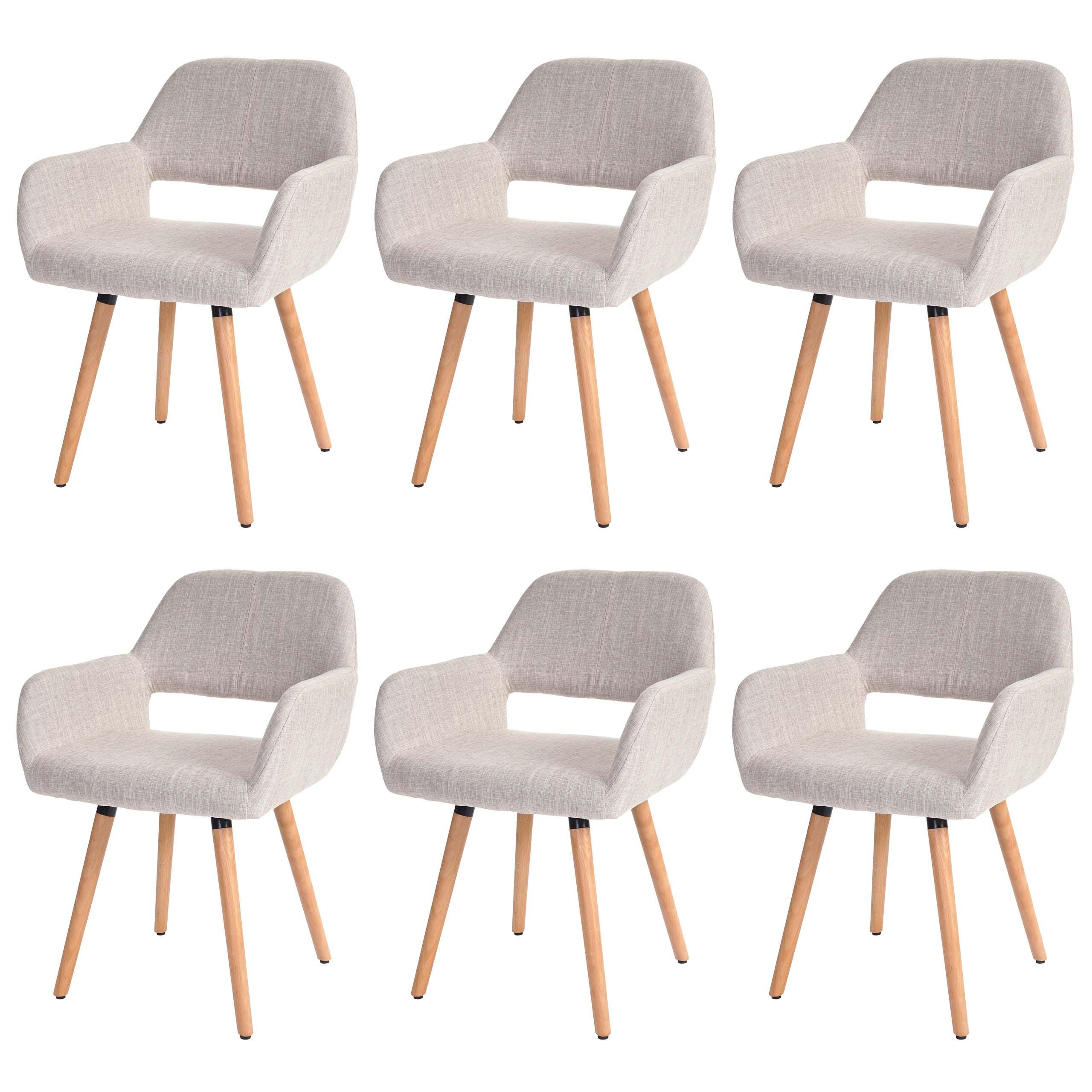 ESSZIMMERSTUHL Cremeweiß 6er-Set - Greige/Weiß, Holz (56/78/57cm) - MCW