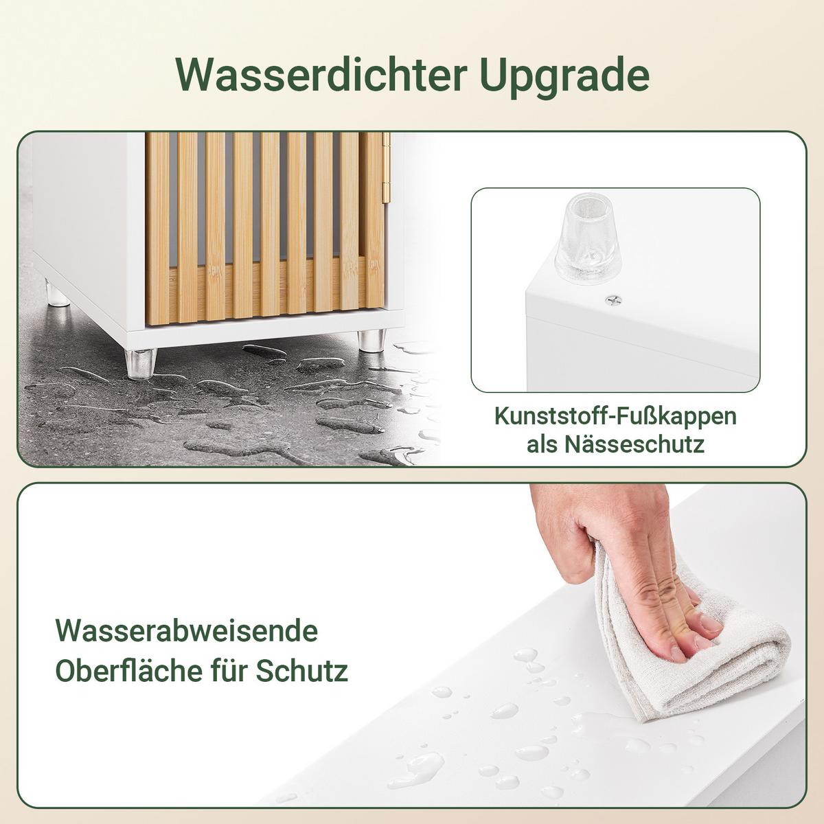 HOCHSCHRANK aus Holz, Schmal Weiß, 20x20x180cm - Weiß/Naturfarben, Holzwerkstoff (20/180/20cm) - SoBuy