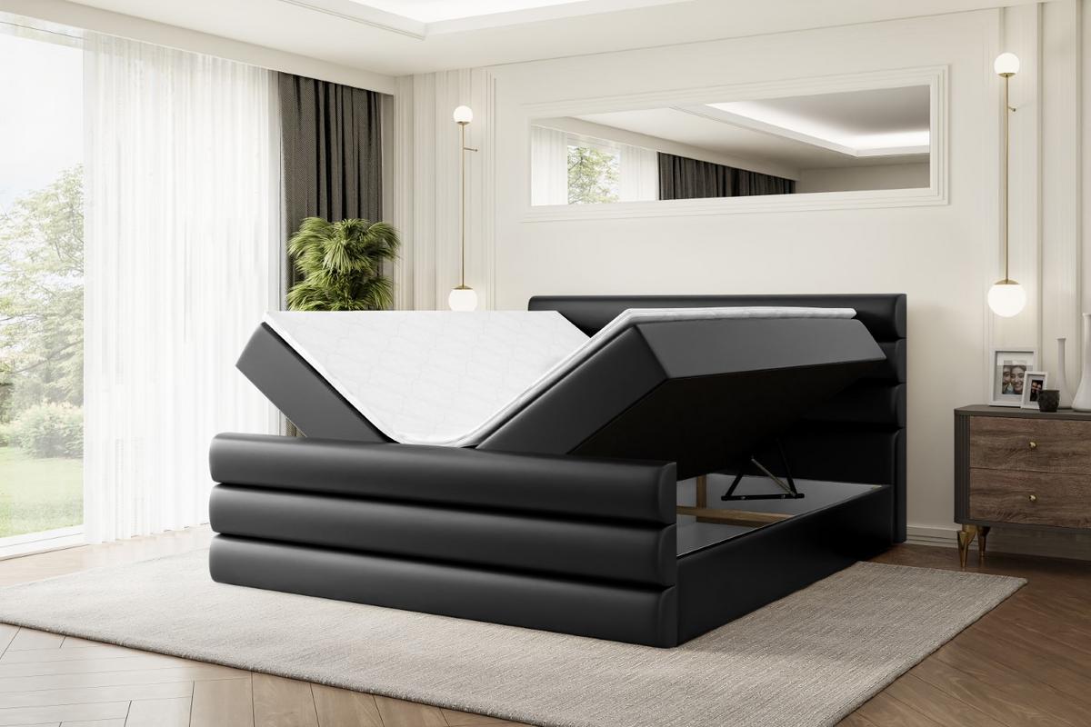 BOXBETT CELESTIA-Z - 140x200 cm - H4 - Schwarz Hochglanz - Schwarz Hochglanz, Holzwerkstoff (140/200cm) - ALTDECOR
