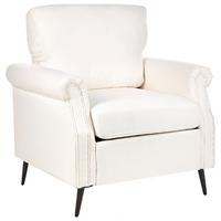 SESSEL Polsterbezug Weiß Vietas - Weiß, Textil/Metall (85/88/67cm) - Beliani
