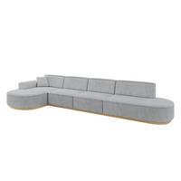 ECKSOFA Ottomane Links MARI-L3-v2 - 413x171x83 cm Grau Cord - Grau, Holzwerkstoff/Textil (413/171cm) - ALTDECOR