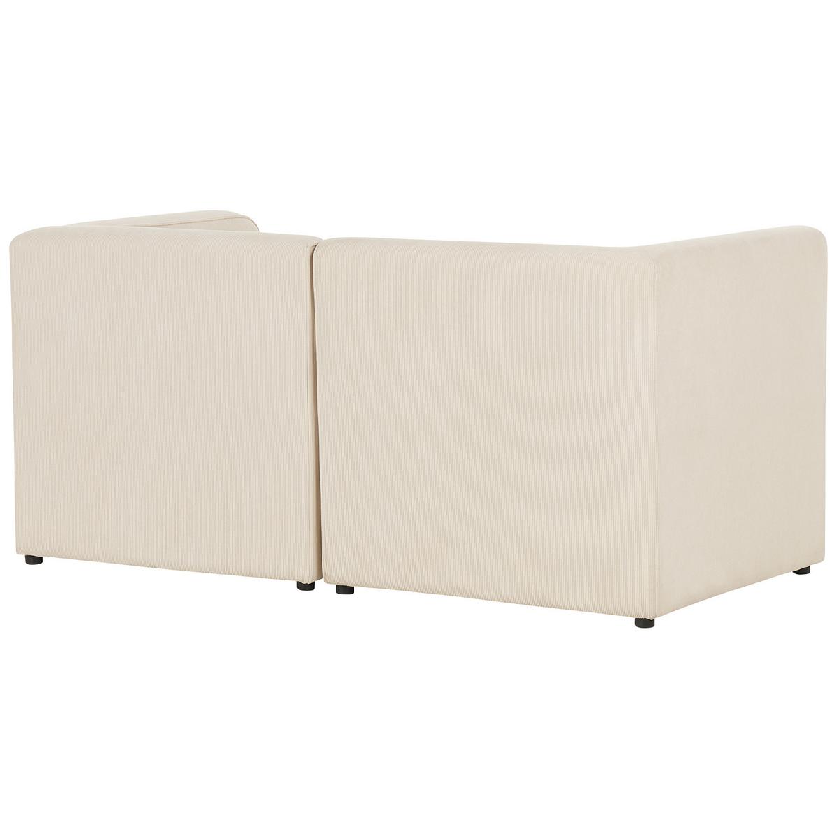 2-SITZER-SOFA Cord hellbeige Lemvig - Beige, Textil (166/78/83cm) - Beliani