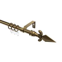 GARDINENSTANGE Olymp Matteo 100 cm, 1-läufig, 16 mm Ø Messing Antik - Messingfarben/Bronzefarben, Metall (100cm) - INTERDECO