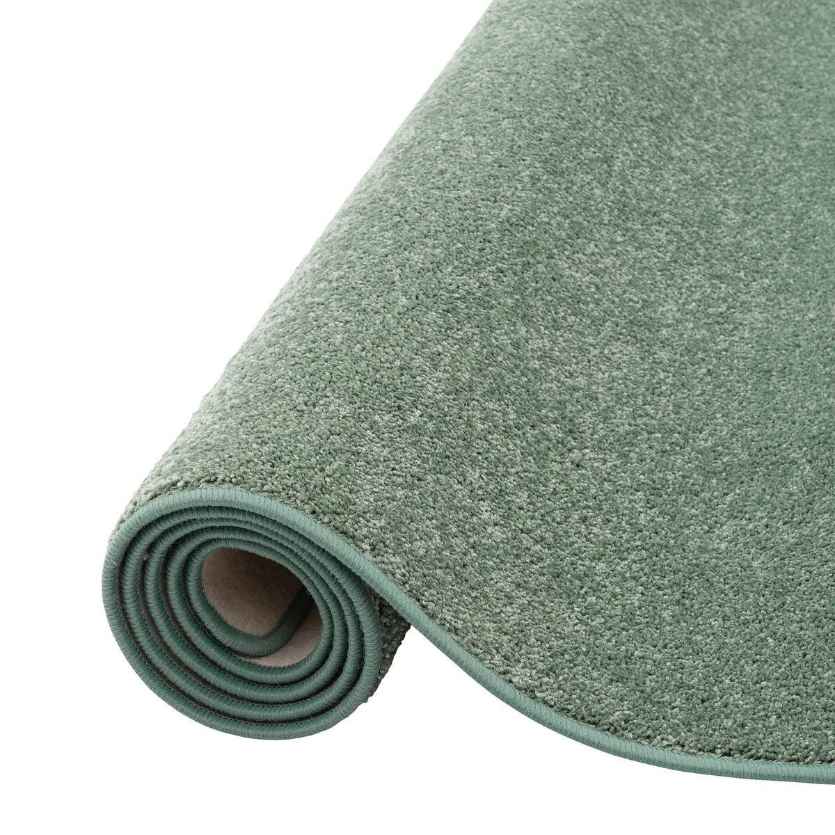 HOCHFLOR VELOURS TEPPICH MONA - Mintgrün, Textil (100/100cm) - Snapstyle
