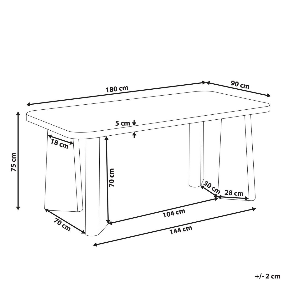 ESSTISCH Schwarz 180/90 cm Atlin - Schwarz, Holzwerkstoff (180/90/75cm) - Beliani