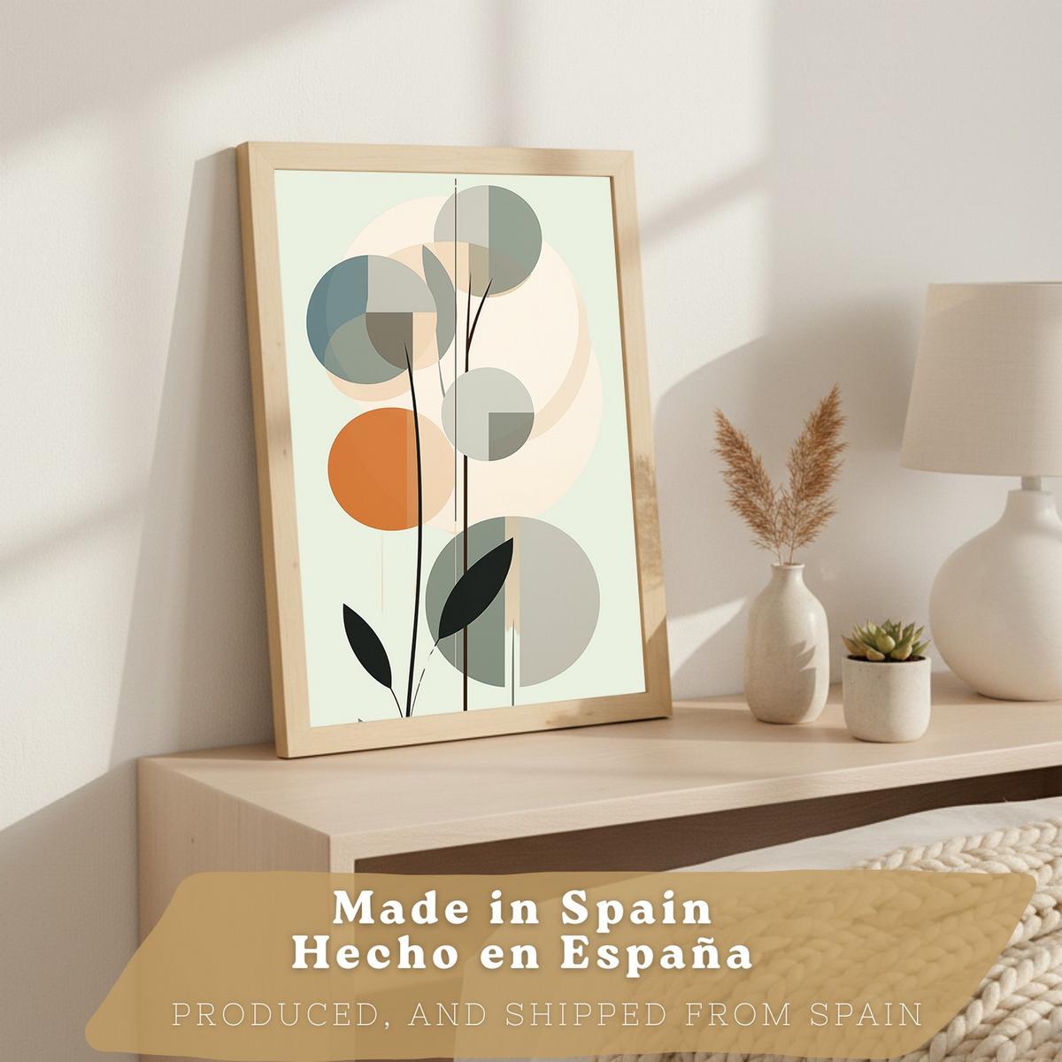 POSTER 3er Kunstdruck-Set Wandbilder Floral Abstrakt Blau Grün modern Wohnzimmer Deko, Schlafzimmer, Küche, Badezimmer Rahmenlos A3 - Beige, Papier (29.7/1/42cm) - Nacnic