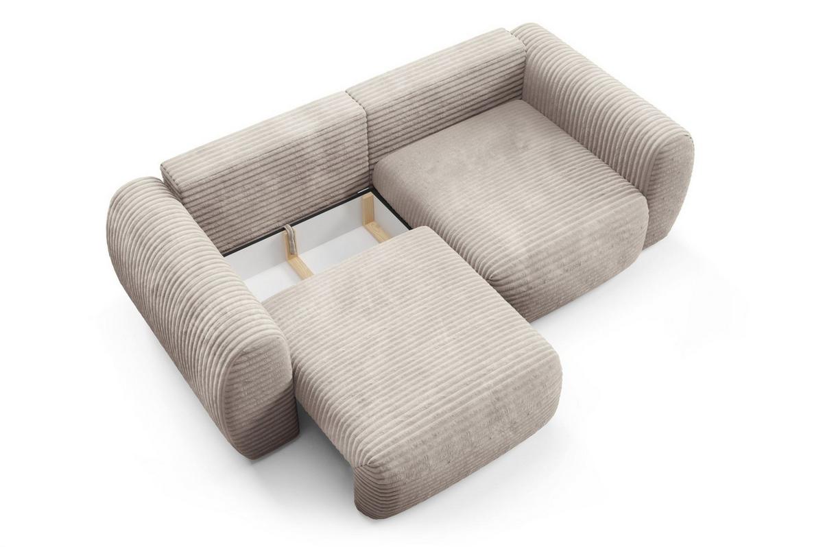 SCHLAFSOFA Simone - Beige, Holzwerkstoff/Textil (266/95/110cm) - Fun Möbel
