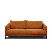 SOFA VILT 3-Sitzer, orange - Schwarz/Orange, Holzwerkstoff/Textil (202/89/94cm) - Wozimo