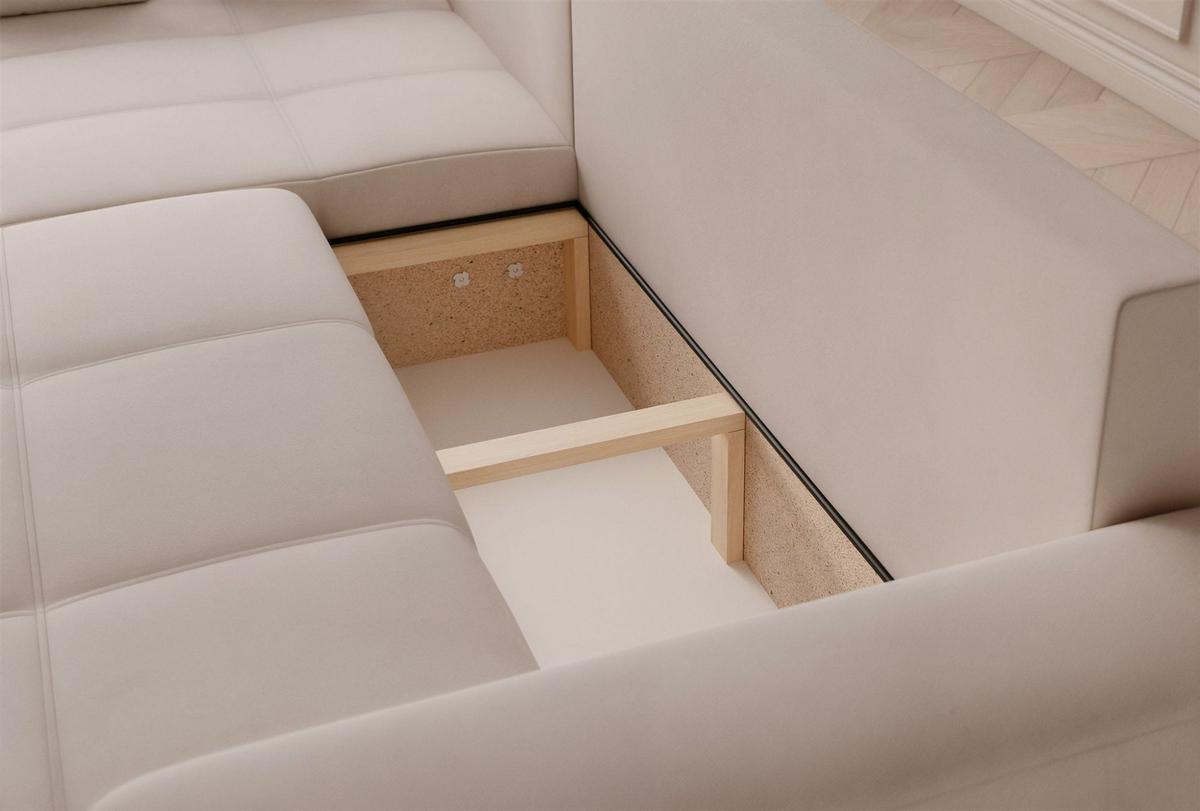 ECKSOFA Leros Xl Mit Schlaffunktion - Beige, Holzwerkstoff/Textil (278/145cm) - Fun Möbel
