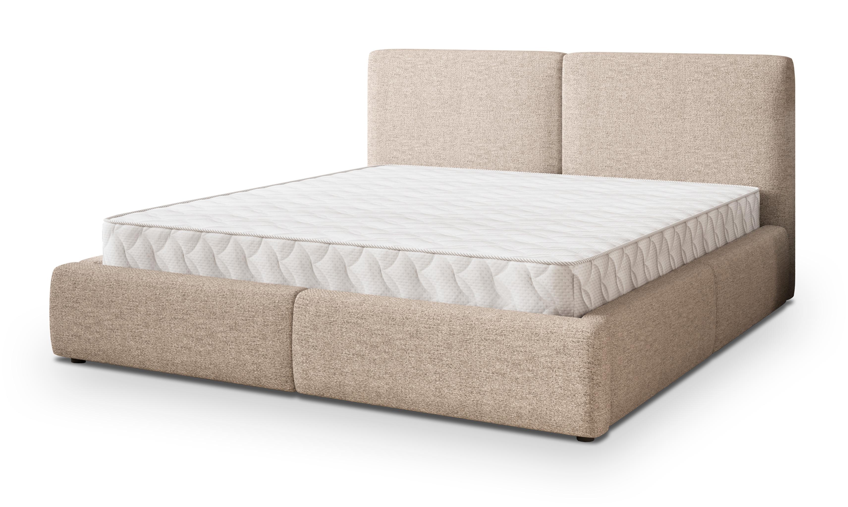 POLSTERBETT FELURO 180x200 cm mit Bettkästen - Beige - Beige, Holz (180/200cm) - MASSENO