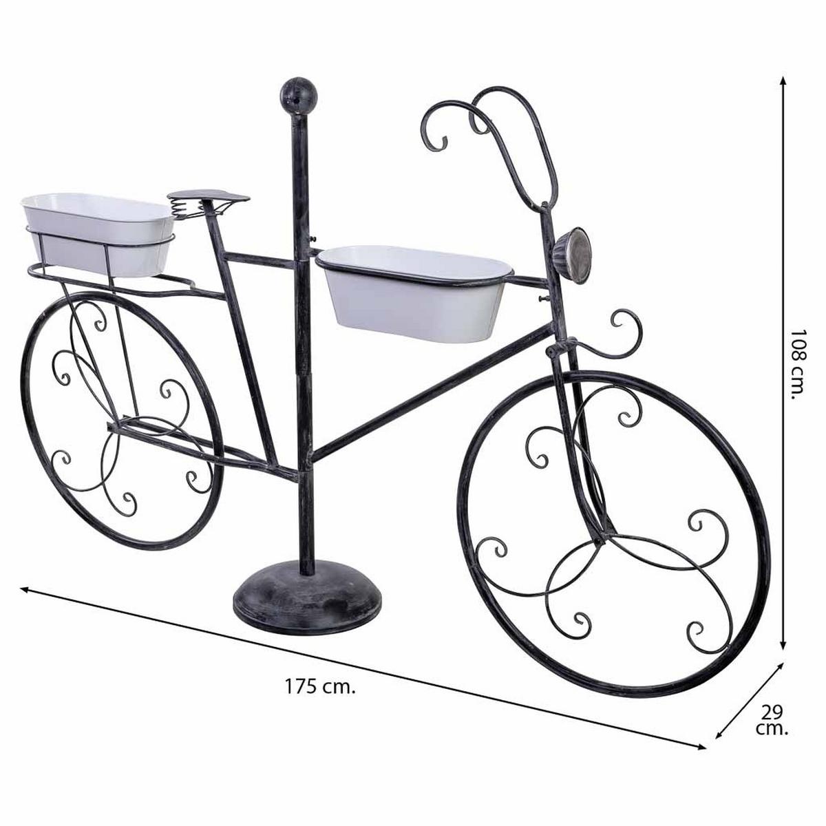 GARTENWAGEN aus Metall, 175x29x108cm - Schwarz, Metall (175/29/108cm) - Wanderlust