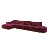 ECKSOFA Ottomane Links IREA-L3-v2 - 412x165x80 cm Bordeauxrot - Bordeaux, Holzwerkstoff/Textil (412/165cm) - ALTDECOR