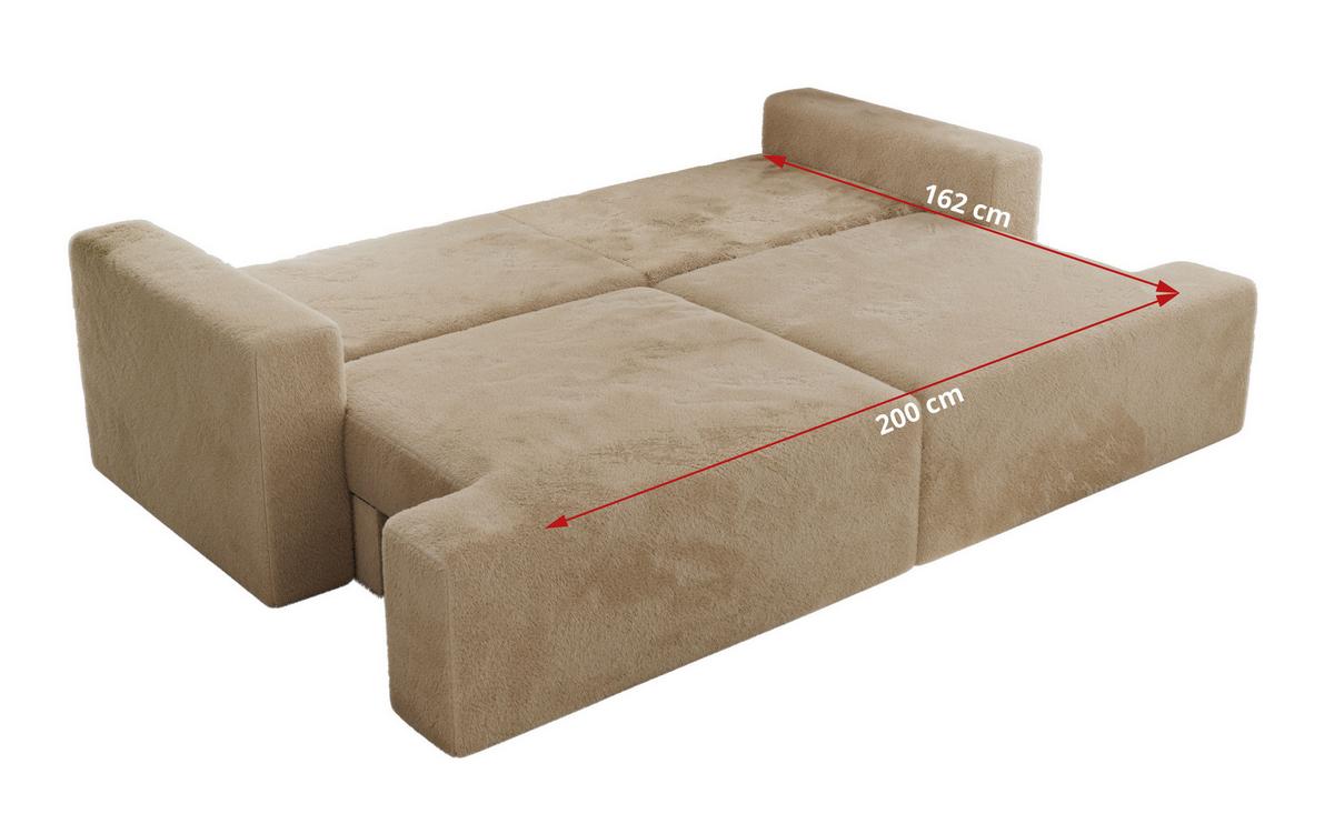 4-SITZER SOFA VIRELLA Beige Plüsch - Beige/Schwarz, Textil (240/88/115cm) - MKS