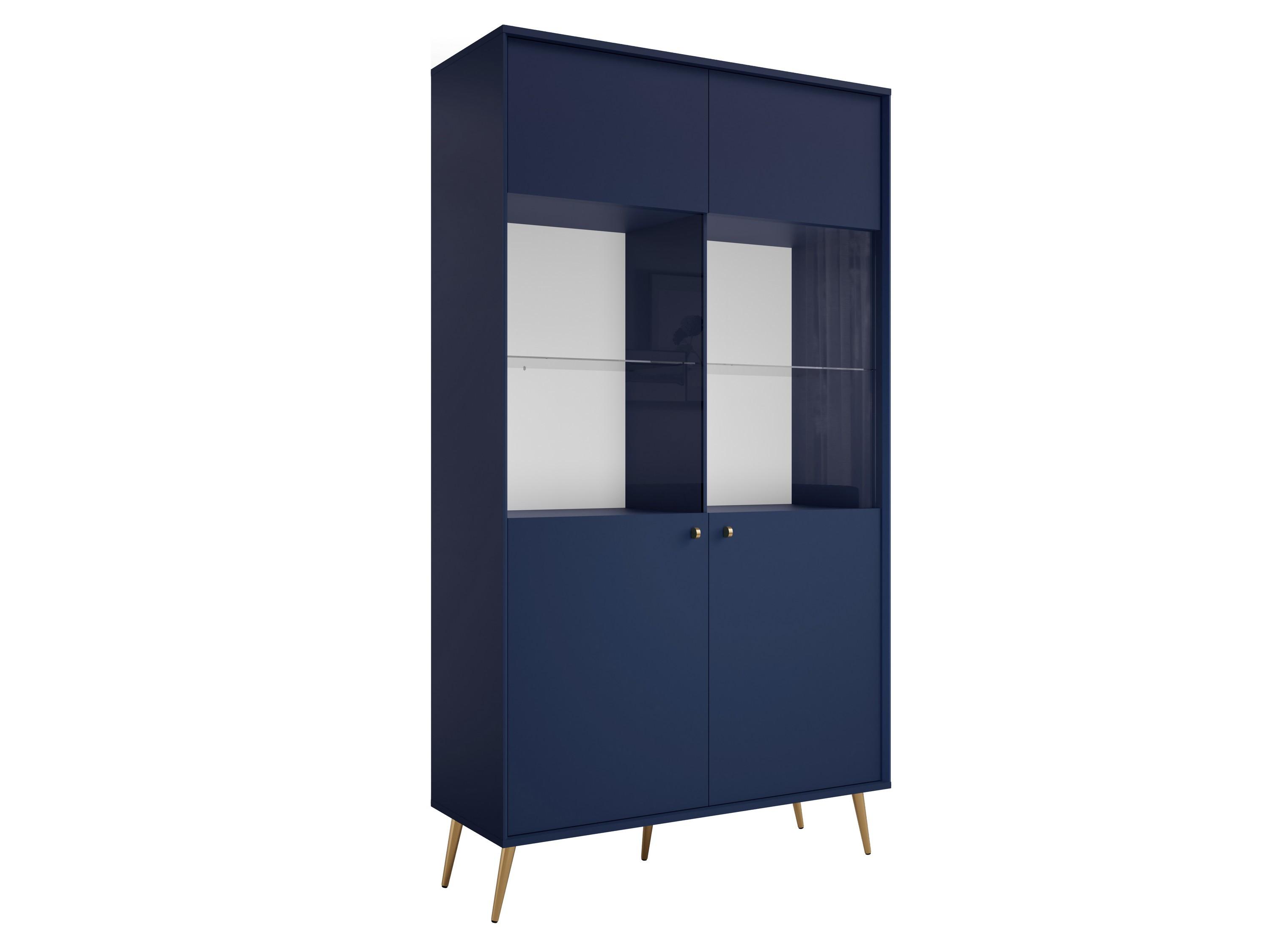 VITRINE SFERA 191,2/105,5 cm in Blau - Blau, Holzwerkstoff (105.5/191.2/40.5cm) - MASSENO