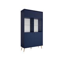 VITRINE SFERA 191,2/105,5 cm in Blau - Blau, Holzwerkstoff (105.5/191.2/40.5cm) - MASSENO