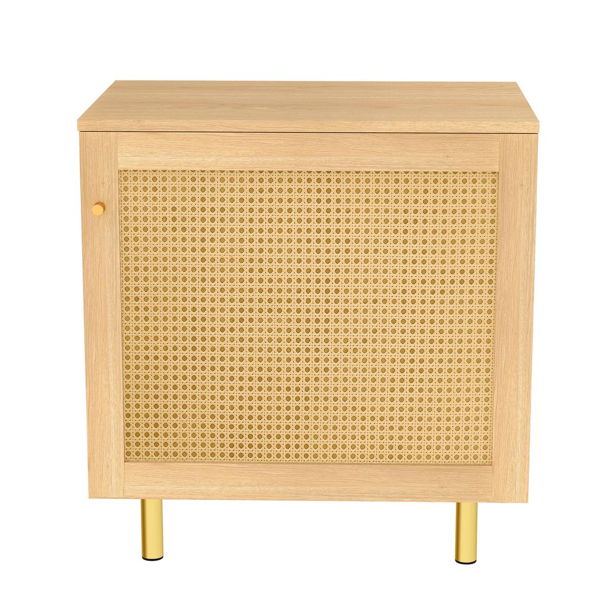SIDEBOARD rattan natur 60cm 1 tür kompakt - Naturfarben, Holzwerkstoff (60/63/40cm) - Urban Meuble