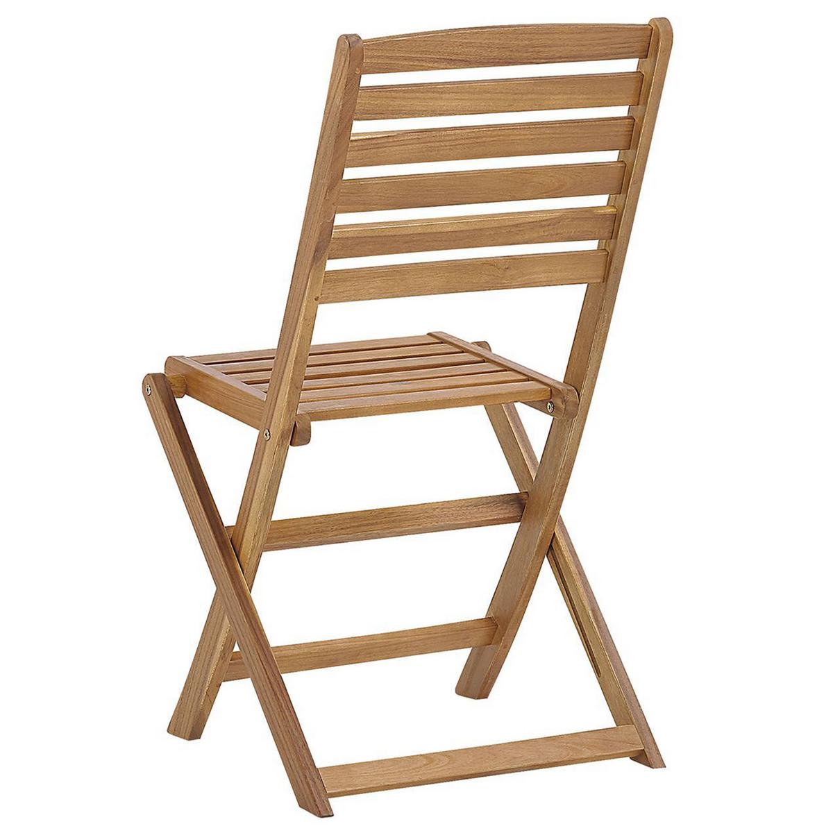 GARTENSTUHL 6er-Set Akazienholz hellbraun Tolve - Hellbraun, Holz (52/91/47cm) - Beliani