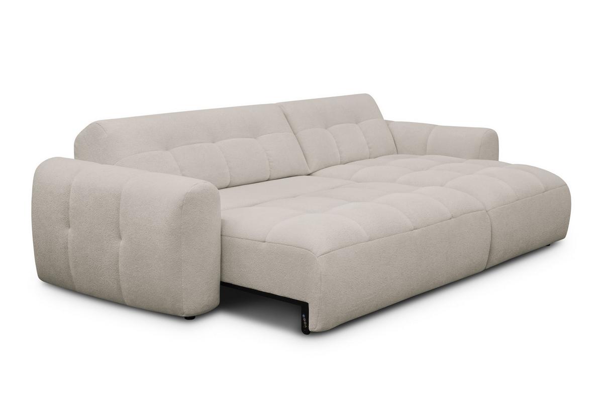 ECKSOFA LUMERO 4-Sitzer RECHTS, creme - Ecru/Schwarz, Holz/Textil (275/166cm) - Courtois Laville