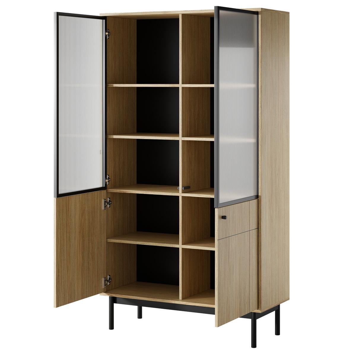 VITRINE GIAPPONESE 184,6 / 103,4 cm in Eichefarben - Eichefarben, Holzwerkstoff (103.4/184.6/39cm) - MASSENO
