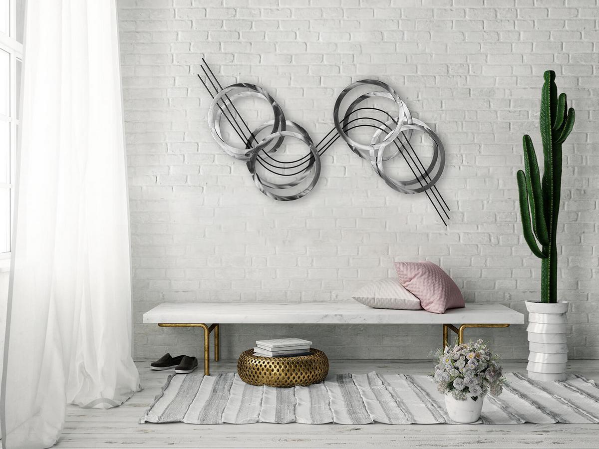 WANDDEKO Silber 115/67 cm - Silberfarben, Metall (3.5/67/5cm) - KUNSTLOFT