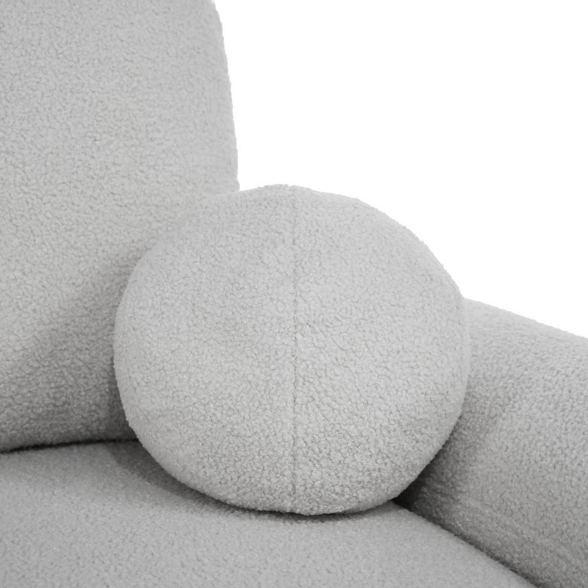 WOHNLANDSCHAFT Noel mit Schlaffunktion, Grau, Bouclé-Stoff - Hellgrau, Holzwerkstoff (375/93/163cm) - Beautysofa