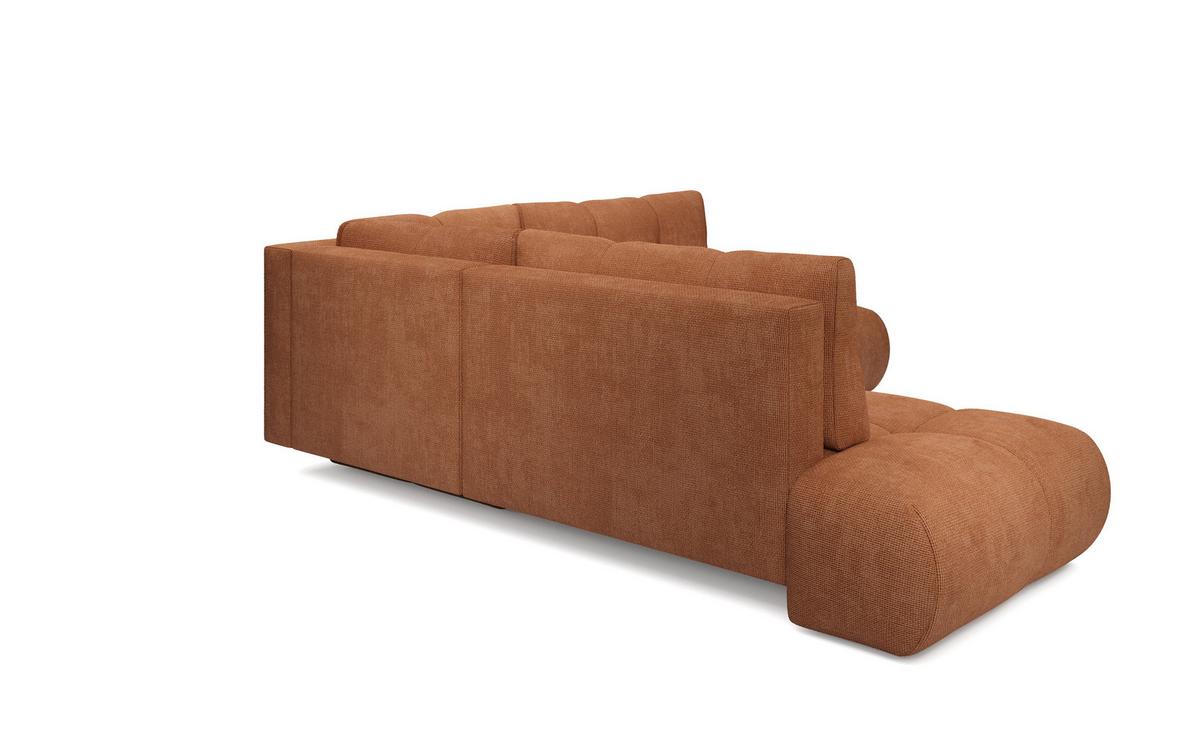 ECKSOFA DUCA II L-S Orange Chenille mit Schlaffunktion - Orange, Holz (266.5/266.5cm) - MASSENO