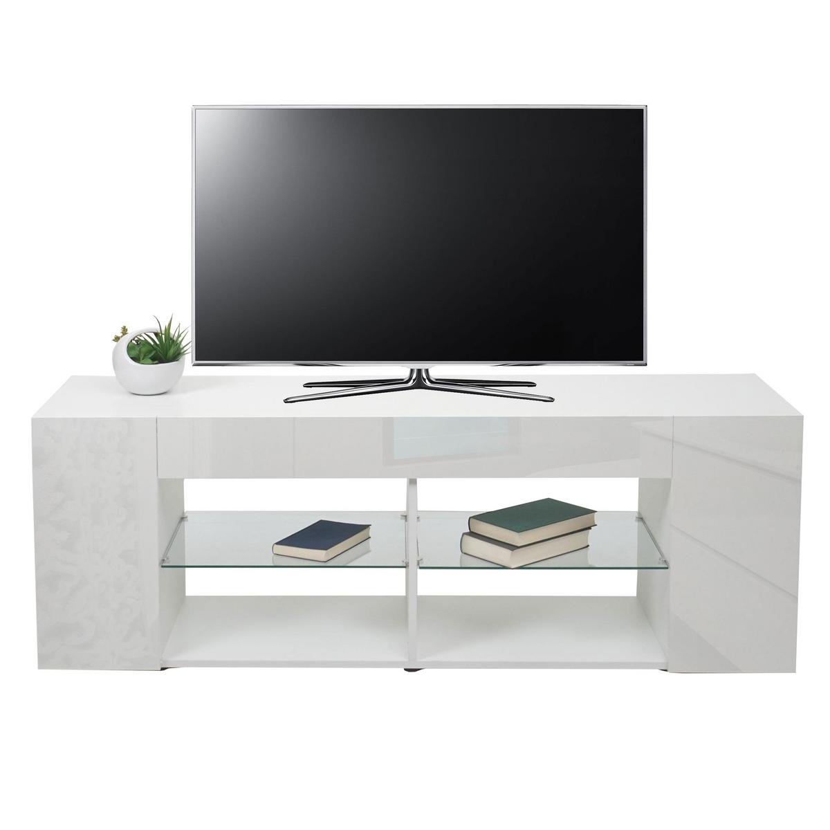 TV-RACK Weiß - Weiß, Holz (144/50/40cm) - MCW
