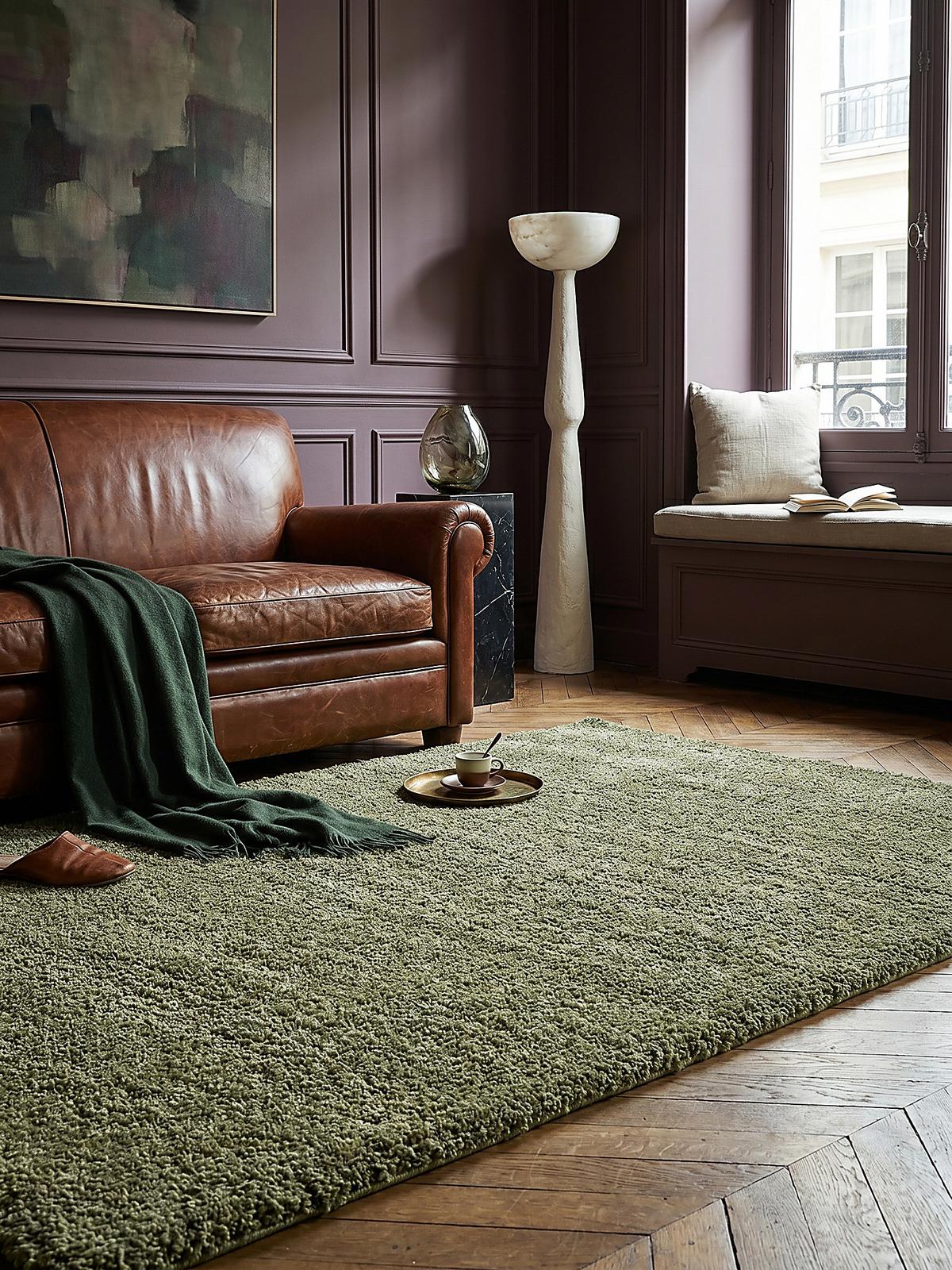 TEPPICH LYNE, einfarbig, Grün, 160 x 230 cm - Grün, Textil (230/160cm) - KADIMA DESIGN