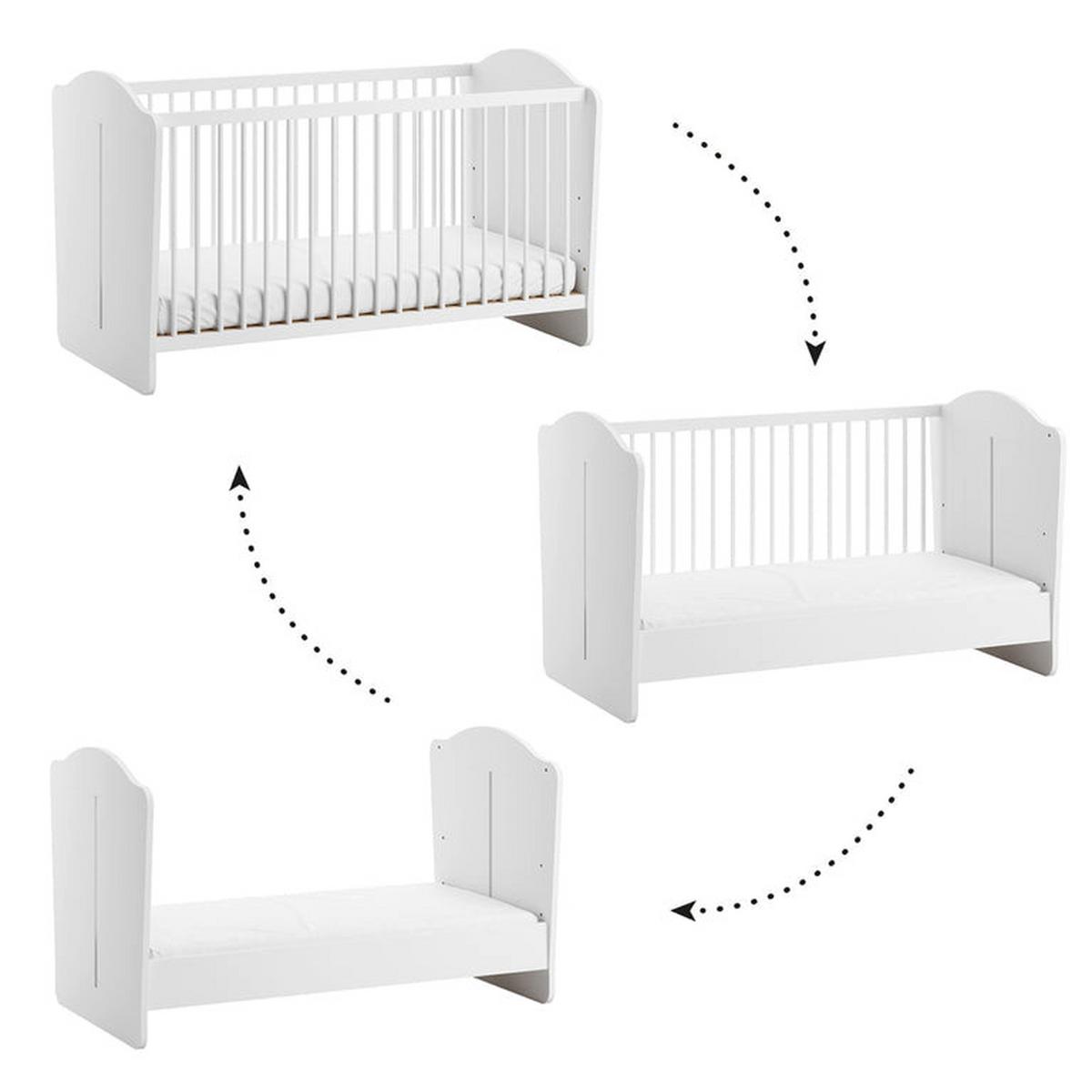 BABYZIMMER 2-teilig Megeve Weiß - Weiß, Holzwerkstoff (144.4/87/86cm) - Petits-meubles