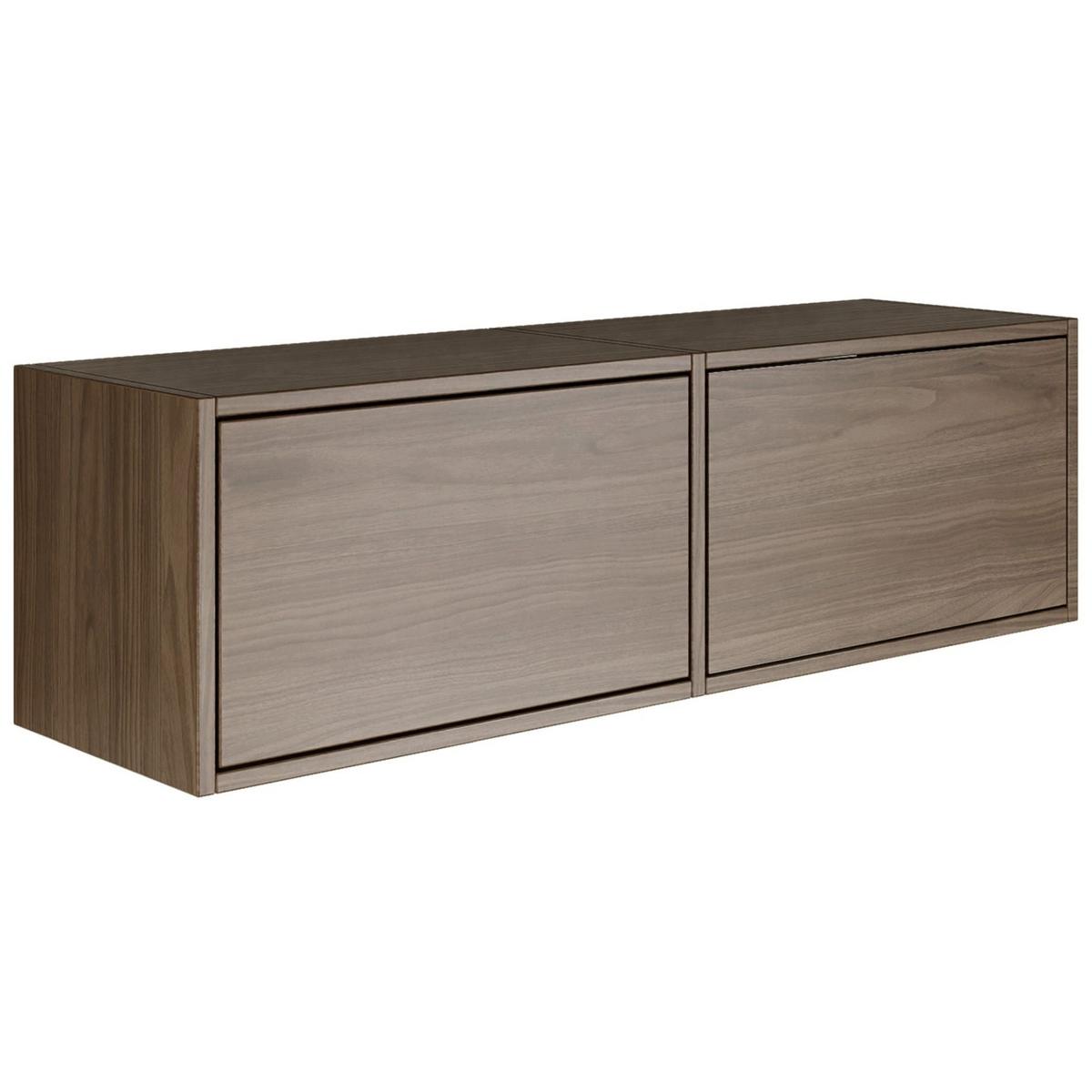 TV-LOWBOARD hängend, 2 Klappen, Walnuss, 100 cm - Dunkelbraun, Holzwerkstoff (100.6/30/30cm) - Selsey