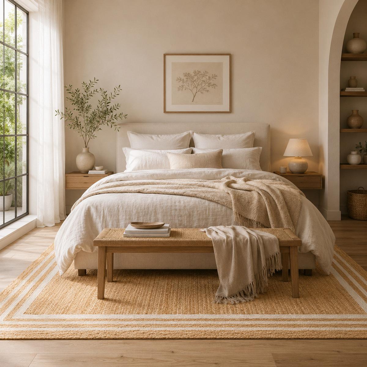 NATURFASER TEPPICH JUTE SALSA BORDÜRE - Creme, Textil (140/200cm) - Pergamon
