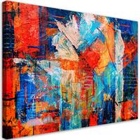 BILD Bunte Handgemalt Abstrakt 3D 100x70cm - Multicolor, Textil (100/70cm) - Feeby