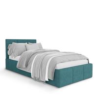 POLSTERBETT für Schlafzimmer Bett mit Stauraum Meerfarbe 90x200 - Blau, Holzwerkstoff/Metall (90/200cm) - Muralo
