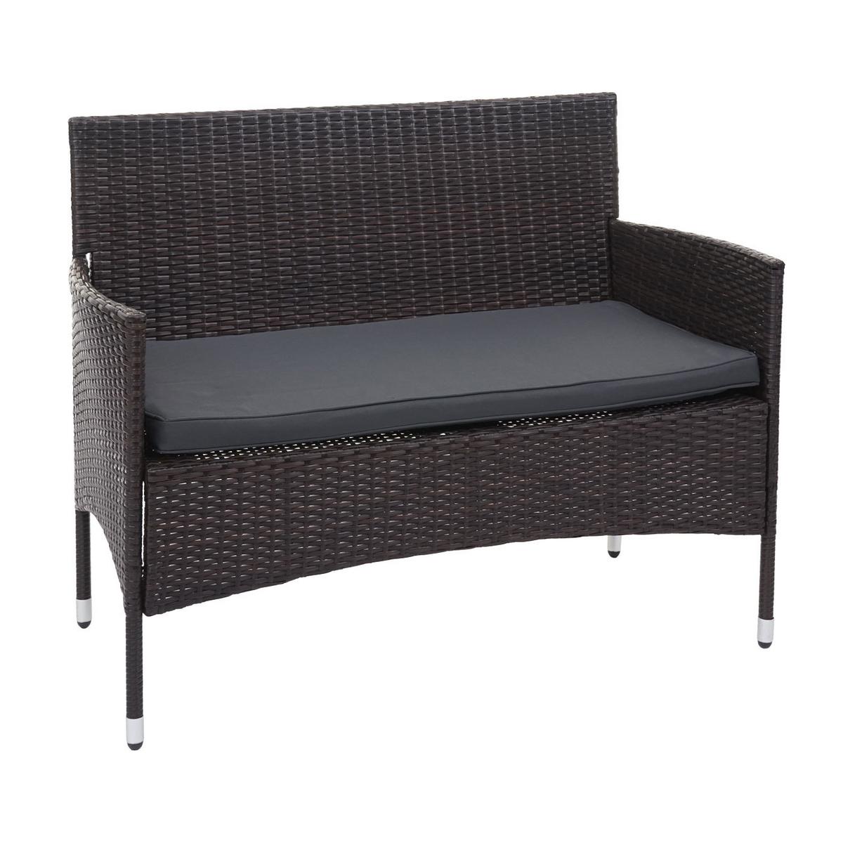 POLY-RATTAN GARNITUR Braun, Anthrazit - Anthrazit/Braun, Kunststoff - MCW