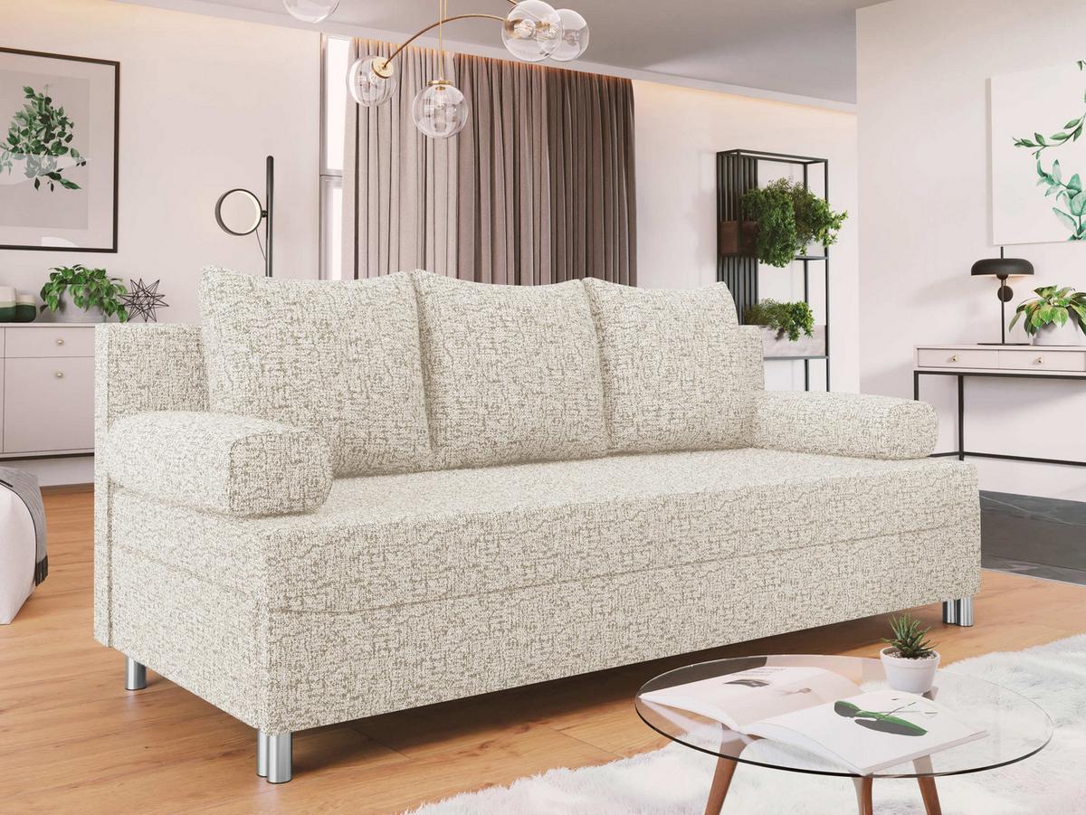 SCHLAFSOFA Dover - Chromfarben/Beige, Holz/Kunststoff (192/86/80cm) - MIRJAN24