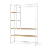 GARDEROBENSTÄNDER Horgau - Eichefarben/Weiß, Holzwerkstoff/Metall (120/180/40cm) - [en.casa]