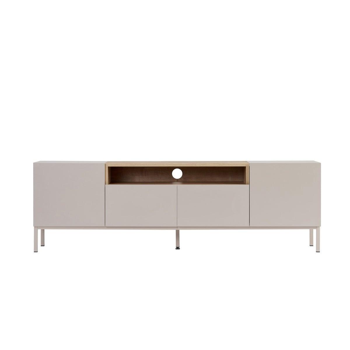 TV-MÖBEL 4 Türen, 1 Fach, Kaschmir und Holzdekor 35/50/160 cm - Beige, Holzwerkstoff (35/50/36.5cm) - Calicosy