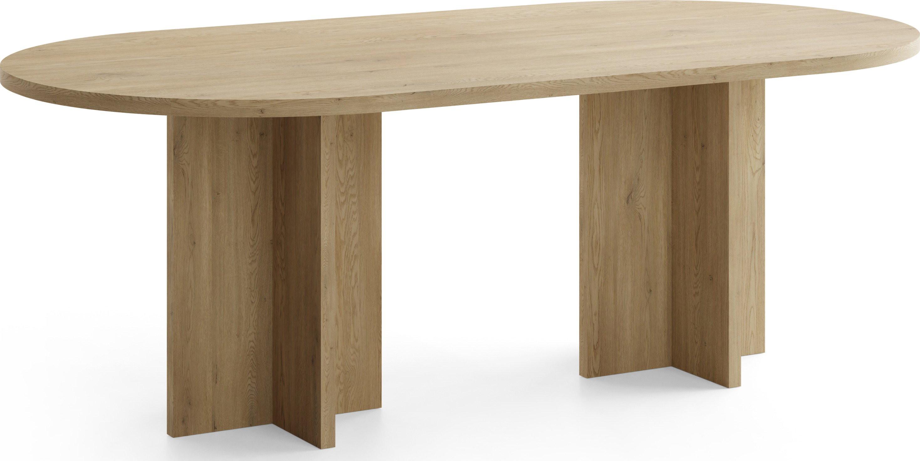 ESSTISCH Aster oval, Eiche Hellbraun 204/90/75 cm - Schwarz/Akaziefarben, Holzwerkstoff (90/204/75cm) - WFL GROUP