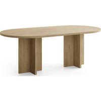 ESSTISCH Aster oval, Eiche Hellbraun 204/90/75 cm - Schwarz/Akaziefarben, Holzwerkstoff (90/204/75cm) - WFL GROUP