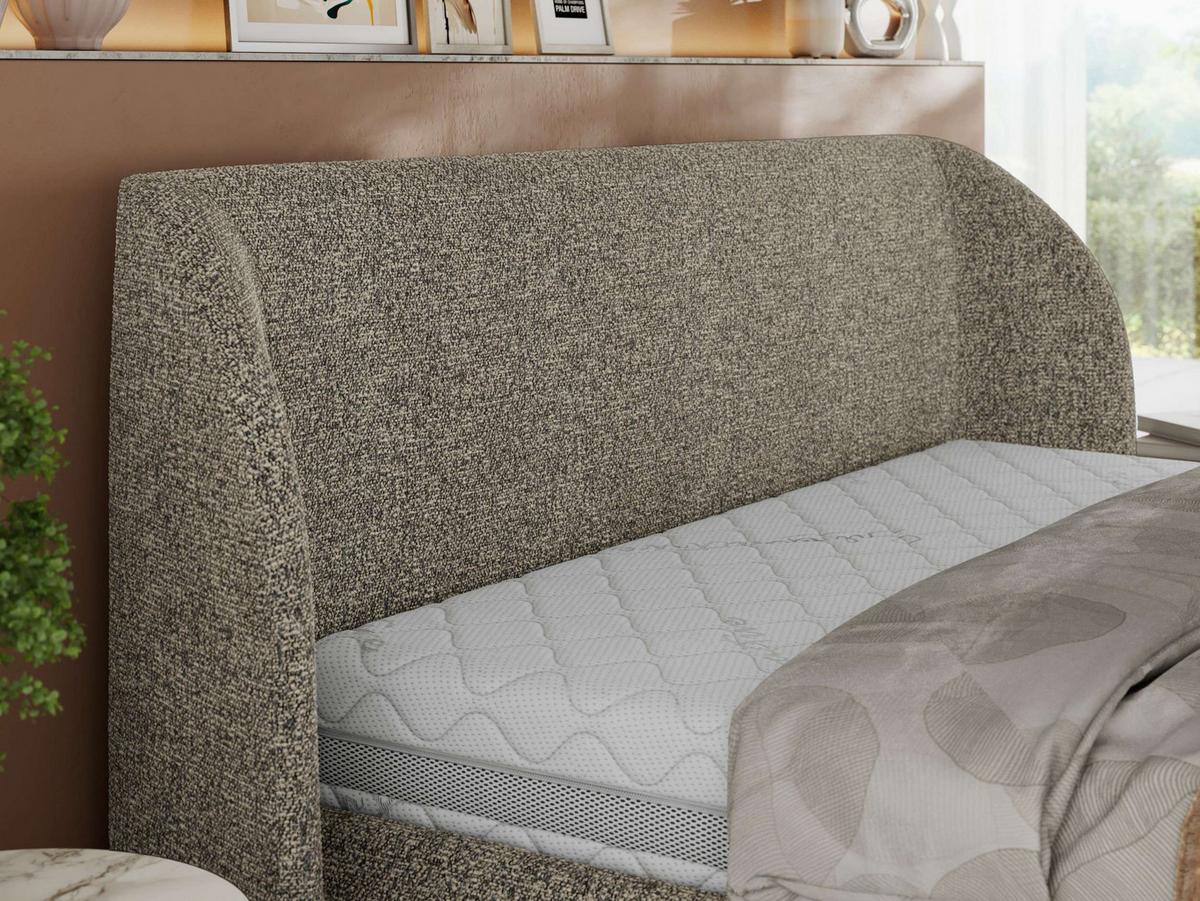 POLSTERBETT CAELA CLASSIC 140/200 - Grau Strukture - Pocket-Matratze - Grau, Textil (140/200cm) - MKS