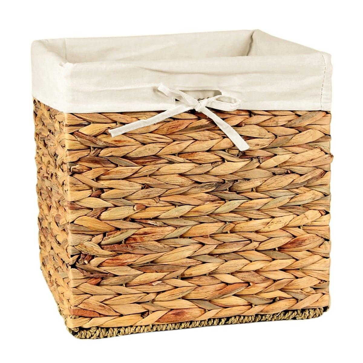 AUFBEWAHRUNGSWÜRFEL aus Wasserhyazinthen - B32x L32x H32/33cm - Apfelbaumfarben, Naturmaterialien (32/32/32cm) - Calicosy