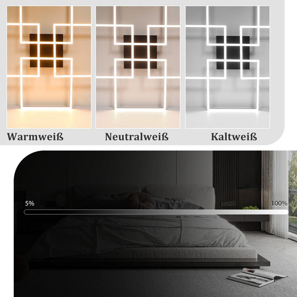 LED-DECKENLEUCHTE Galloway 72.4/72.4/7.3 cm - Schwarz, Metall (72.4/72.4/7.3cm) - Nettlife